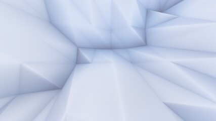 Abstract architecture background white triangle pattern 3d render