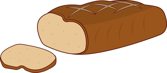 Bread. Sliced ​​bread. Loaf of bread.