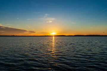 Romantic sunset at a lake