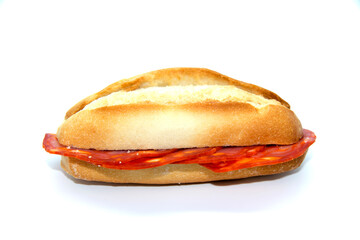 Chorizo sandwich on spanish pitufo bread mollete