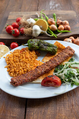 Traditional Delicious Turkish foods; Adana kebab