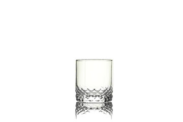 Empty glass for whiskey isolated on white