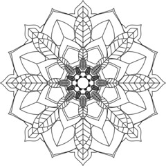 Easy Mandala coloring book simple and basic for beginners, seniors and children. Set of Mehndi flower pattern for Henna drawing and tattoo. Decoration in ethnic oriental, Indian style.