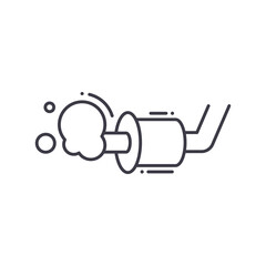 Exhaust icon, linear isolated illustration, thin line vector, web design sign, outline concept symbol with editable stroke on white background.