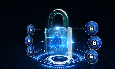 Cyber security data protection business technology privacy concept.