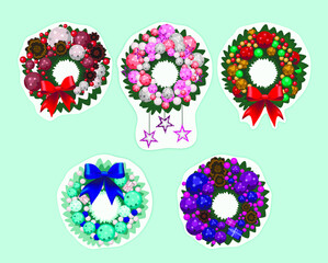 Sticker | New Year and Christmas wreath