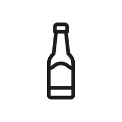 Beer bottle isolated icon, cold beer outline vector icon with editable stroke