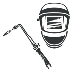 Gas cutter and welding helmet