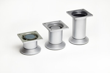 Legs for furniture and cabinet in silver metallic color