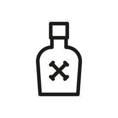 Rum bottle isolated icon, pirates rum linear vector icon with editable stroke