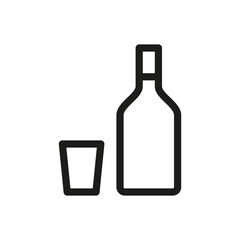 Vodka isolated icon, alcohol bottle linear vector icon with editable stroke