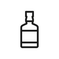 Whiskey bottle isolated icon, alcohol bottle linear vector icon with editable stroke