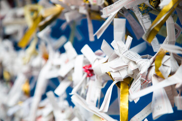 Strips of paper with wishes on New Year's_01
