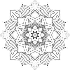 Easy Mandala coloring book simple and basic for beginners, seniors and children. Set of Mehndi flower pattern for Henna drawing and tattoo. Decoration in ethnic oriental, Indian style.