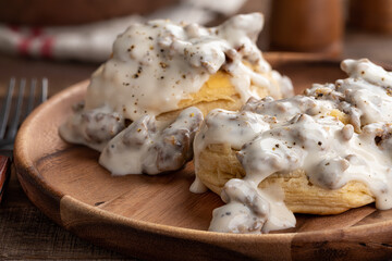 Biscuits and Creamy Sausage Gravy - 394661084