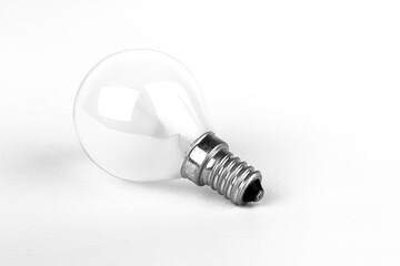 Vintage glass light bulb isolated on white background