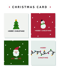 set of christmas cards, vector, hand drawn elements.