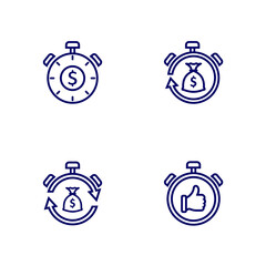 Set of Money Time logo design vector template, Business logo design concept, Icon symbol