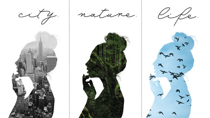 city, nature, life, women poster, art © Karolina