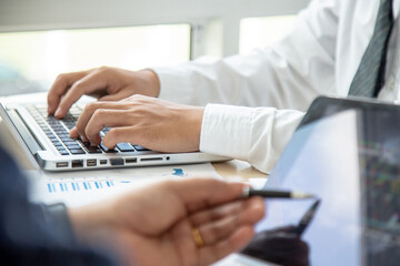 Two young businessmen people Meeting Design Ideas Concept. business planning in Office.