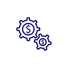 Money with Gear logo design vector template, Business logo design concept, Icon symbol