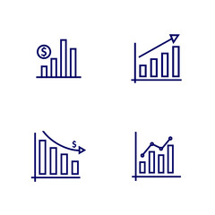 Set of Stats Money logo design vector template, Business logo design concept, Icon symbol