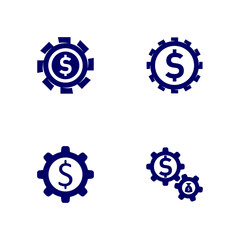 Set of Money with Gear logo design vector template, Business logo design concept, Icon symbol