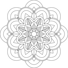Easy Mandala coloring book simple and basic for beginners, seniors and children. Set of Mehndi flower pattern for Henna drawing and tattoo. Decoration in ethnic oriental, Indian style.