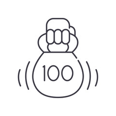 Exercise icon, linear isolated illustration, thin line vector, web design sign, outline concept symbol with editable stroke on white background.