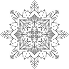 Easy Mandala coloring book simple and basic for beginners, seniors and children. Set of Mehndi flower pattern for Henna drawing and tattoo. Decoration in ethnic oriental, Indian style.