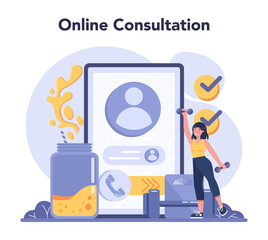 Nutritionist online service or platform. Nutrition therapy