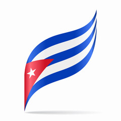 Obraz premium Cuban flag wavy abstract background. Vector illustration.