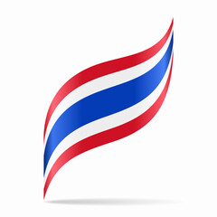 Thai flag wavy abstract background. Vector illustration.