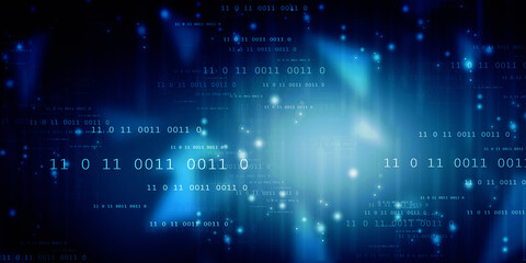 2d illustration abstract digital binary data on computer screen
