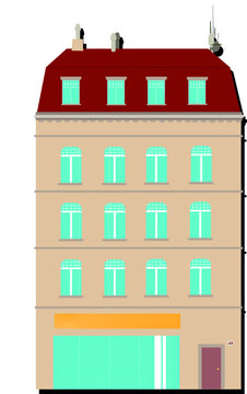 Vercor Illustration of a basic eriuopean house.