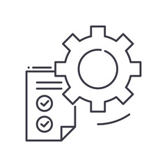 Evaluation icon, linear isolated illustration, thin line vector, web design sign, outline concept symbol with editable stroke on white background.