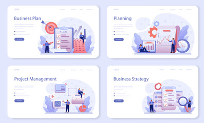 Business plan web banner or landing page set. Idea of business © inspiring.team