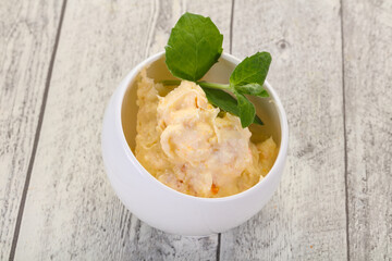 Curd with dry apricot