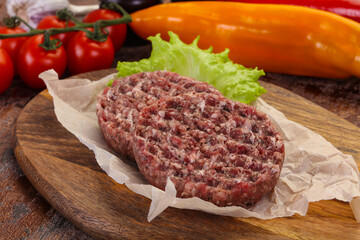 Raw burger cutlet
