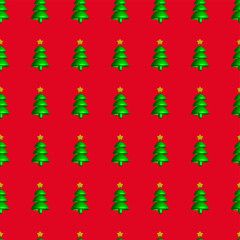 Christmas pattern. Design of a small Christmas tree. Nice repeated design. Editable vector.