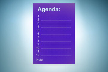 Illustration of agenda in business concept