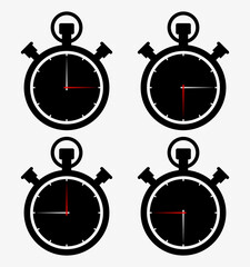 Countdown. Analog timer icons set, illustration, Clock picture, watch icon