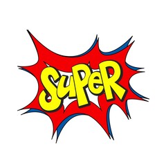 Vector illustration of Super Girl text
