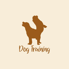minimalist dog training logo vector