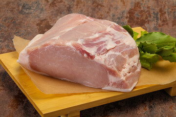 Raw pork meat piece for cooking