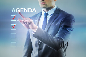 Businessman preparing the agenda for meeting