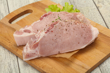 Raw pork meat steak for grill