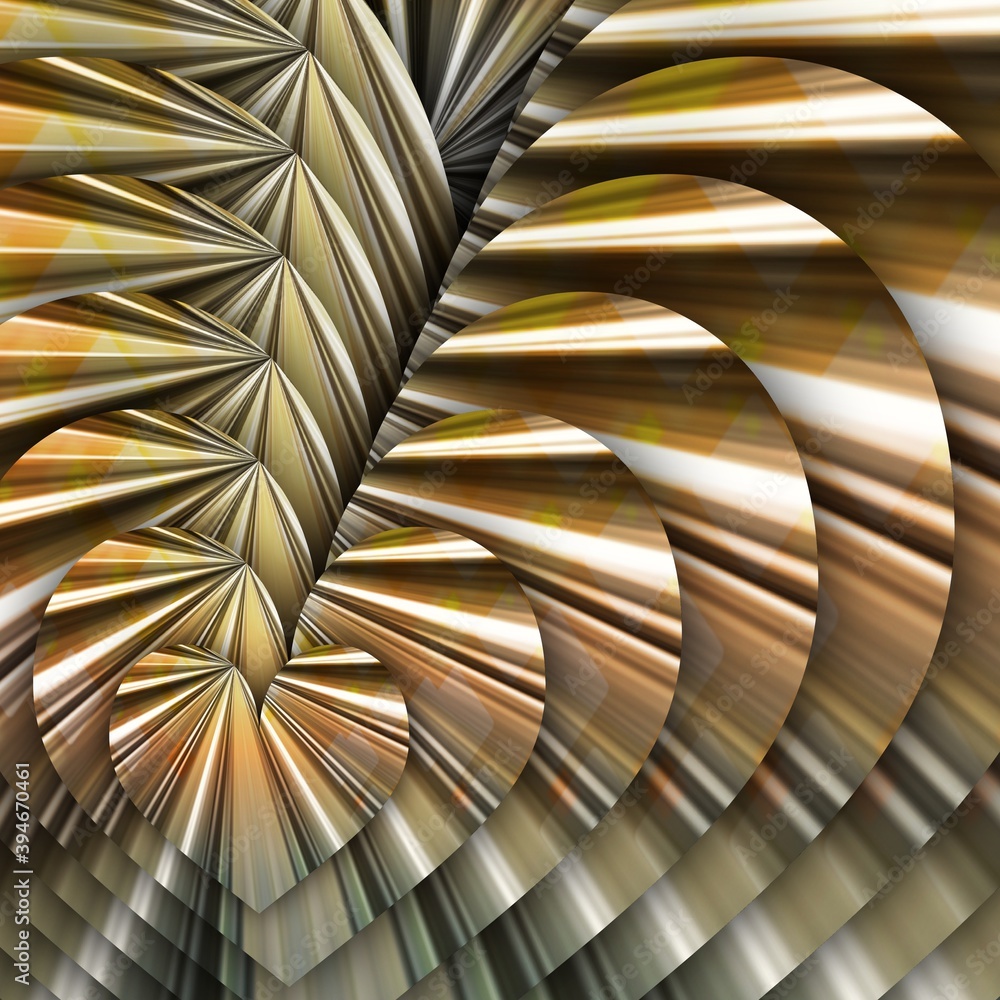 Poster copper and silver shiny metallic overlapping shapes patterns and designs