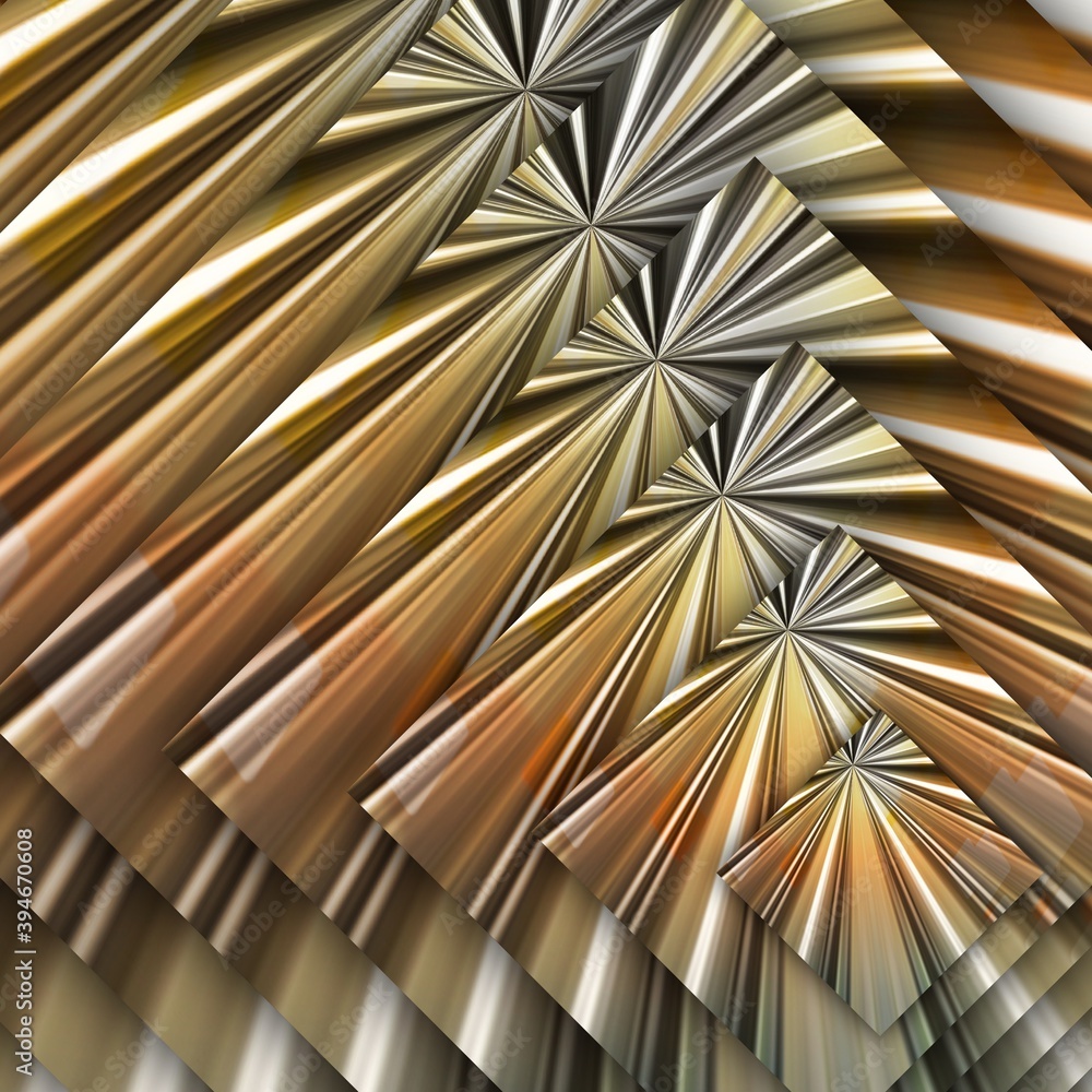 Poster copper and silver shiny metallic overlapping shapes patterns and designs