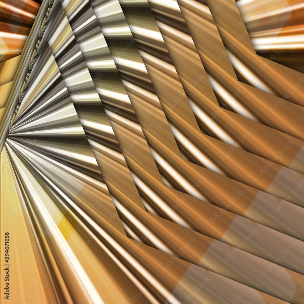 Poster copper and silver shiny metallic overlapping shapes patterns and designs